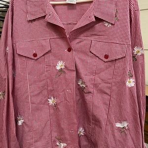 Quacker Factory Red Plaid Jacket 2x